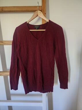 Charter Club Burgundy V-Neck Sweater